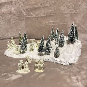Department 56 Snowbabies Sled Ski‎ Hill Display Pewter Miniatures Trees